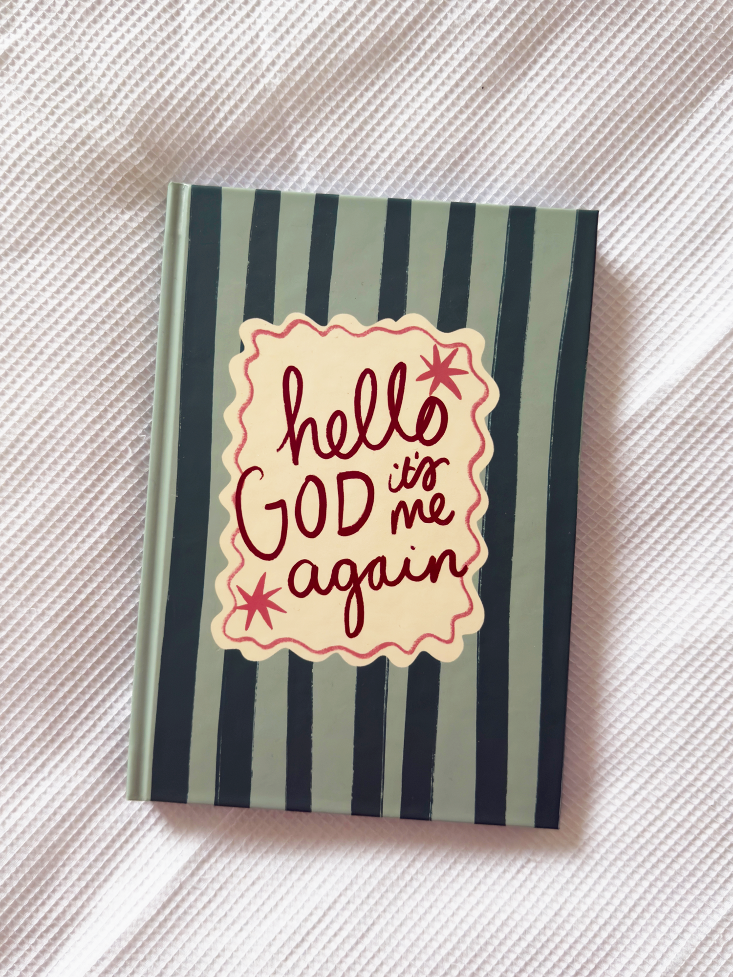 Green Hello God it's me Again Notebook